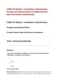 CHEM 210 Module 1&colon; Introduction to Biochemistry Portage Learning Exam Review Complete Question Bank with Answers and Rationales