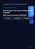 Microbiology Final Exam Jersey College Actual Exam 2026&sol;2027 &ndash; 100&percnt; Verified &vert; Detailed Rationales &ndash; Pass Guaranteed &ndash; A&plus; Graded 