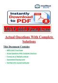 NRNP 6665 Week 11 Final Exam Update 2026&sol;2027 &sol;NRNP 6665 PMHNP Care Across The Lifespan I Graded A&plus;
