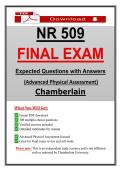 NR 509 Final Exam Chamberlain Advanced Physical Assessment &ndash; &lpar;2026&rpar; Actual Questions & Answers &lpar;Guarantee Pass&rpar;
