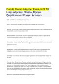 Florida 6-20 All Lines Claims Adjuster Exam Questions and Answers 2027