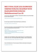 MDC3 FINAL EXAM 2026 RASMUSSEN  VERIFIED NUR2502 ROADMAP WITH  EXAM QUESTIONS NUR2502  Multidimensional Care III