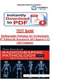 Test Bank for Radiographic Pathology for Technologists 8th Edition by Nina Kowalczyk  isbn 978-0323791298