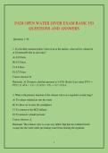 PADI OPEN WATER DIVER EXAM BANK 350 &NewLine;QUESTIONS AND ANSWERS 
