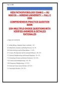 HESI PATHOPHYSIOLOGY EXAM 2 &mdash; HU &NewLine;NSG120 &mdash; HERZING UNIVERSITY &mdash; FALL C &NewLine;2026 &NewLine;COMPREHENSIVE PRACTICE QUESTION &NewLine;BANK &NewLine;250&plus; MULTIPLE-CHOICE QUESTIONS WITH &NewLine;VERIFIED ANSWERS & DETAILED &NewLine;RATIONALES