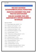 WGU D027 ADVANCED &NewLine;PATHOPHARMACOLOGICAL FOUNDATIONS &NewLine;OBJECTIVE ASSESSMENT FINAL EXAM &NewLine;PRACTICE QUESTION BANK &NewLine;2026-2027 ACADEMIC YEAR &vert; 250&plus; &NewLine;QUESTIONS WITH VERIFIED ANSWERS & &NewLine;RATIONALES