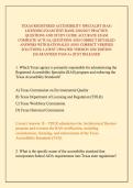 TEXAS REGISTERED ACCESSIBILITY SPECIALIST &lpar;RAS&rpar; LICENSING EXAM TEST BANK 2026&sol;2027 PRACTICE QUESTIONS AND STUDY GUIDE ACCURATE EXAM COMPLETE ACTUAL QUESTIONS AND CORRECT DETAILED ANSWERS WITH RATIONALES &lpar;100&percnt; CORRECT VERIFIED SOLUTIONS&rpar; LATEST UPDATED VER