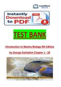 Test Bank For Introduction to Marine Biology&comma; 4th Edition By George Karleskint isbn  978-0357670965