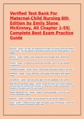 Testbank for Maternal-Child Nursing 6th Edition by McKinney &vert; All Chapters 1-55 with Verified Q&A &vert; Latest 2025&sol;2026 &vert; A&plus; Graded