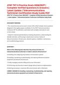 AT&T TKT II Practice Exam 2026&sol;2027 &vert; Complete Verified Questions & Answers &vert; Latest Update &vert; Telecommunications Technician Certification Study Guide PDF