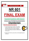 NR 601 Final Exam &ndash; Chamberlain Primary Care of the Maturing & Aged Family &lpar;2026&sol;2027&rpar; Actual Questions & Answers to Pass the Exam &lpar;100&percnt; Verified&rpar;