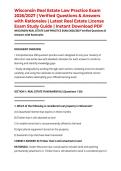 Wisconsin Real Estate Law Practice Exam 2026&sol;2027 &vert; Verified Questions & Answers with Rationales &vert; Latest Real Estate License Exam Study Guide &vert; Instant Download PDF