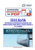 Test Bank for Introduction to Statistical Investigations &sol;&sol; Questions & Verified Answers by Nathan Tintle  isbn 978-1119683452