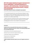 RN VATI Adult Medical-Surgical Assessment Exam 2026&sol;2027 &vert; Verified Questions & Answers with Rationales &vert; Comprehensive Med-Surg Nursing Practice Exam &vert; Instant Download PDF