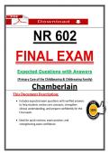 NR 602 Final Exam &ndash; Chamberlain Primary Care of the Childbearing & Childrearing Family &lpar;2026&sol;2027&rpar; Expected Questions & Answers to Pass &lpar;100&percnt; Verified&rpar;