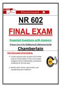 Chamberlain NR 602 Final Exam &ndash; Primary Care of the Childbearing & Childrearing Family Expected Questions & Answers to Pass the Exam &lpar;2026&sol;2027&rpar; &lpar;100&percnt; Verified&rpar;