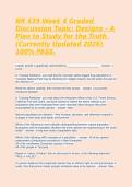 Testbank for NR 439 Week 4 Graded Discussion Topic&colon; Designs &ndash; A Plan to Study for the Truth &lpar;2026&rpar; &vert; Latest 2026&sol;2027 Update &vert; A&plus; Graded
