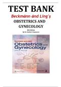 Beckmann and Ling's Obstetrics and Gynecology 8th Edition Casanova Test Bank