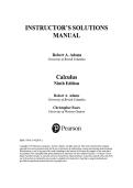 Student Solutions Manual for Calculus&colon; A Complete Course &ndash; 9th Edition by Adams & Essex &ndash; Full Worked Solutions