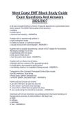 West Coast EMT Block Study Guide&NewLine;Exam Questions And Answers&NewLine;2026&sol;2027