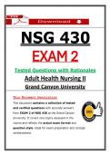 NSG 430 Exam 2 &ndash; Adult Health Nursing II Grand Canyon University &lpar;2026&sol;2027&rpar; Actual Questions & Answers to Pass the Exam &lpar;100&percnt; Verified&rpar;