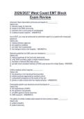 Package deal for West Coast EMT Block West Coast EMT Block Written Exam Practice Questions And Accurate Answers &lpar;100&percnt; Guaranteed Pass&rpar; 2026&sol;2027