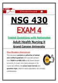 NSG 430 Exam 4 &ndash; Adult Health Nursing II &vert; Grand Canyon University &lpar;2026&sol;2027&rpar; Actual Questions & Answers to Pass the Exam &lpar;100&percnt; Verified&rpar;