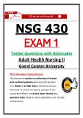 NSG 430 Exam 1 &ndash; Grand Canyon University Adult Health Nursing II &lpar;2026&sol;2027&rpar; Actual Questions & Answers to Pass the Exam &lpar;100&percnt; Verified&rpar;