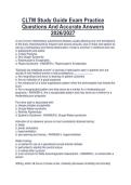 CLTM Study Guide Exam Practice&NewLine;Questions And Accurate Answers&NewLine;2026&sol;2027
