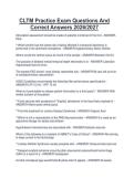 CLTM Practice Exam Questions And&NewLine;Correct Answers 2026&sol;2027