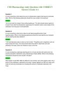 CMS Pharmacology study Questions with CORRECT&NewLine;Answers &lpar;Grade A&plus;&rpar;
