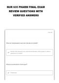 Exam &lpar;elaborations&rpar; NUR 635 &vert;NUR 635 Pharm Final Exam with correct answers
