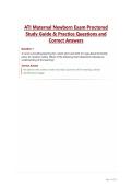 ATI Maternal Newborn Exam Proctored Study Guide & Practice Questions and Correct Answers&period;