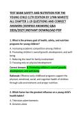 Test Bank for Safety and Nutrition for the Young Child &lpar;11th Edition&rpar; by Lynn Marotz &ndash; Chapter 1 Practice Questions and Answers 2026 Study Guide