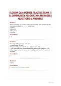 FLORIDA CAM LICENSE PRACTICE EXAM 1&vert; FL COMMUNITY ASSOCIATION MANAGER &vert; QUESTIONS & ANSWERS
