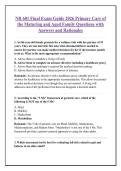 NR 601 Final Exam Guide 2026 Primary Care of &NewLine;the Maturing and Aged Family Questions with &NewLine;Answers and Rationales 
