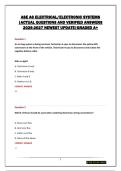 ASE A6 ELECTRICAL&sol;ELECTRONIC SYSTEMS &vert;ACTUAL QUESTIONS AND VERIFIED ANSWERS 2026-2027 NEWEST UPDATE&vert;GRADED A&plus;