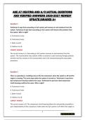 ASE A7 HEATING AND A&sol;C&vert;ACTUAL QUESTIONS AND VERIFIED ANSWERS 2026-2027 NEWEST UPDATE&vert;GRADED A&plus;