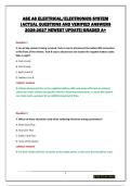 ASE A6 ELECTRICAL&sol;ELECTRONICS SYSTEM &vert;ACTUAL QUESTIONS AND VERIFIED ANSWERS 2026-2027 NEWEST UPDATE&vert;GRADED A&plus;