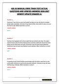 ASE A3 MANUAL DRIVE TRAIN TEST&vert;ACTUAL QUESTIONS AND VERIFIED ANSWERS 2026-2027 NEWEST UPDATE&vert;GRADED A&plus;