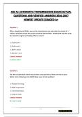 ASE A2 AUTOMATIC TRANSMISSIONS EXAM&vert;ACTUAL QUESTIONS AND VERIFIED ANSWERS 2026-2027 NEWEST UPDATE&vert;GRADED A&plus;