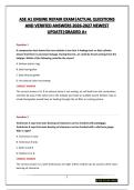 ASE A1 ENGINE REPAIR EXAM&vert;ACTUAL QUESTIONS AND VERIFIED ANSWERS 2026-2027 NEWEST UPDATE&vert;GRADED A&plus;