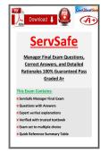 PACKAGE DEAL for ServSafe Manager Final Exam 2026&sol;2027