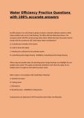Water Efficiency Practice Questions &NewLine;&NewLine;