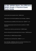 CA-NV AWWA Water Use Efficiency &lpar;WUE&rpar; Grade 1 Practice Exam Study Guide&NewLine;&NewLine;