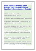 Boiler Operator&sol; Stationary Steam Engineer Exam Latest 2025 Edition&period; Questions & Correct Answers&period; Graded A