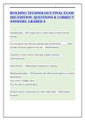 BUILDING TECHNOLOGY FINAL EXAM 2025 EDITION&period; QUESTIONS & CORRECT ANSWERS&period; GRADED A