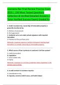 Louisiana Bar Final Review Practice Exam &NewLine;2026 &vert; 100 Most Tested Questions &NewLine;Collection & Verified Detailed Answers &vert; &NewLine;Tutor Verified Success Exam&rpar; Graded A&plus; 