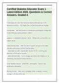 Certified Diabetes Educator Exam 1 Latest Edition 2025&period; Questions & Correct Answers&period; Graded A