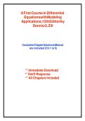 Solution Manual For A First Course in Differential Equations with Modeling Applications&comma; 12th Edition Dennis G&period; Zill&NewLine;